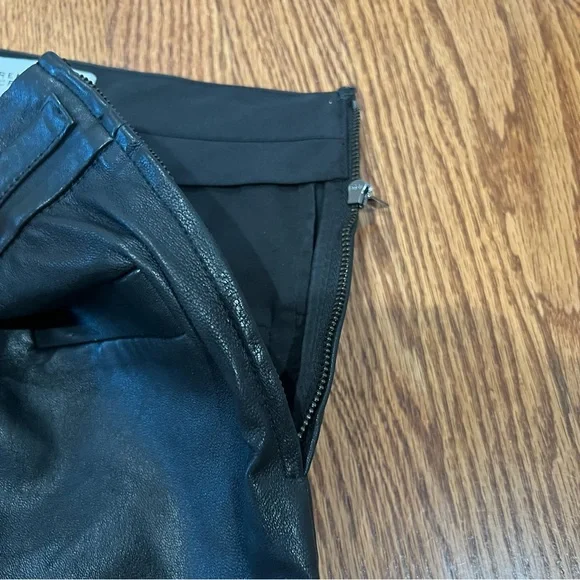 DEREK LAM 10 CROSBY Fia belted leather slim-leg pants Size 00